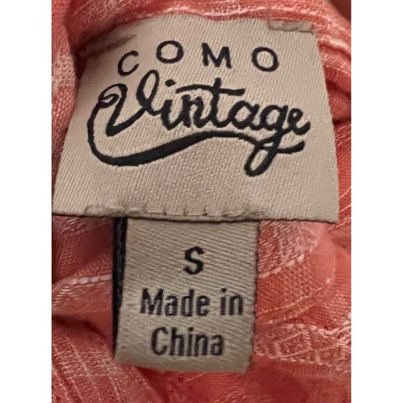 Como Vintage Button Down Shirt Sz Small Orange Plaid Womens Shirt - Picture 3 of 13